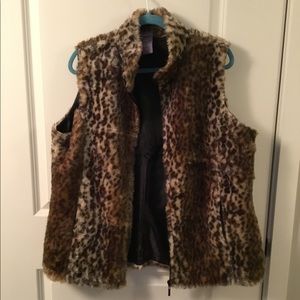 Animal print Faux Fur Vest